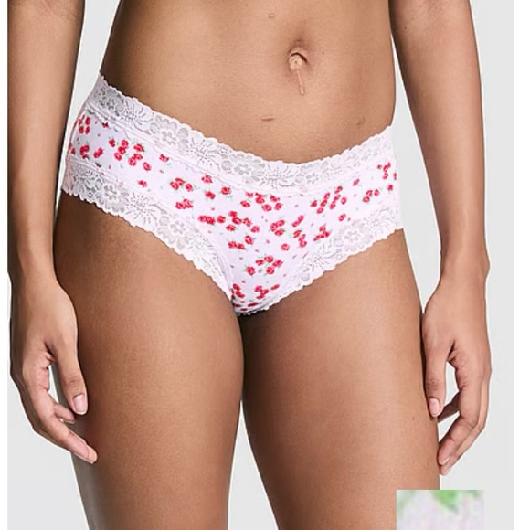 PINK Victoria's Secret Floral Lace Trim Panties - Picture 1 of 2
